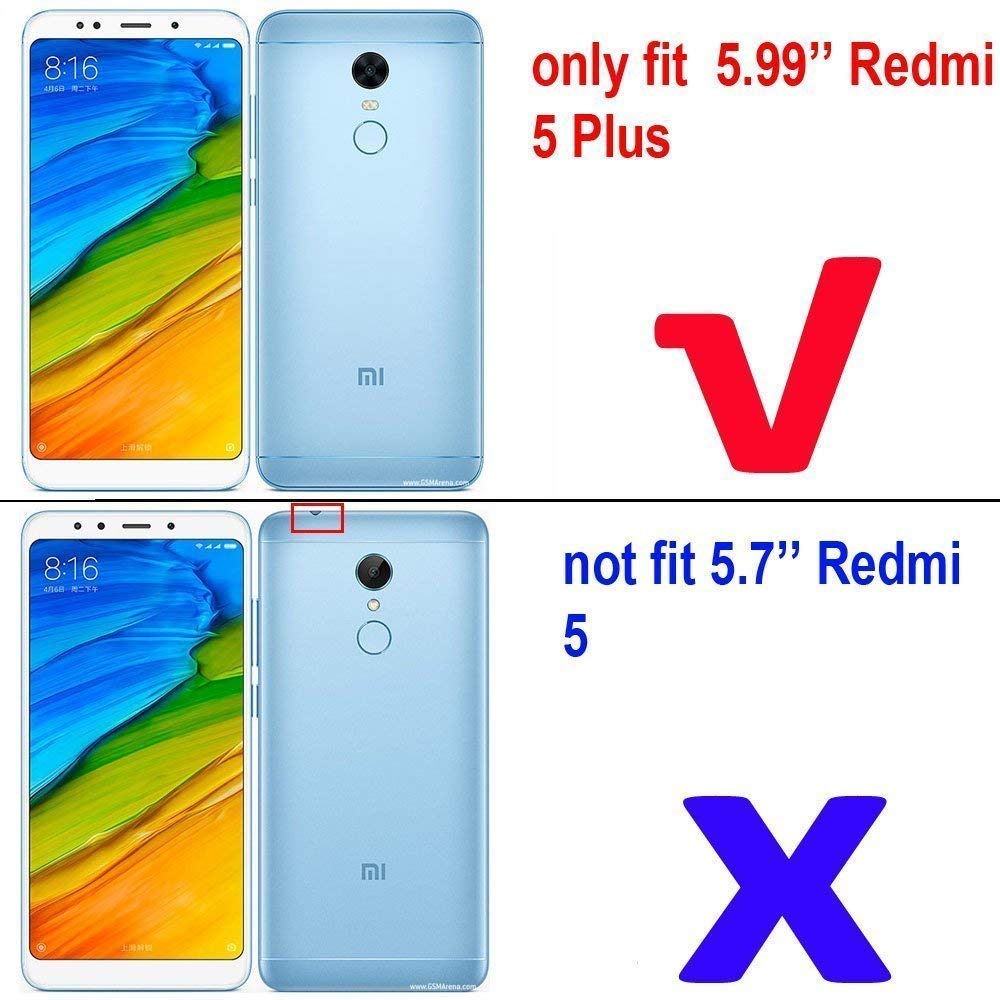 **LuluMain Shockproof Hard Bumper Case for Xiaomi Redmi 5 Plus – Compatible with Magnetic Car Mount, Metal Ring Grip & Kickstand | Dual Layer Rugged Cover in Navy Blue – Perfect for Work, Travel & Outdoor Adventures**
