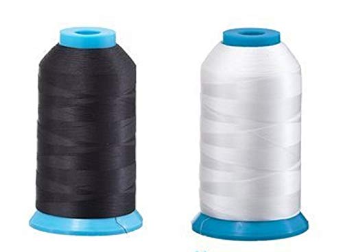 Set of 2 Large Bobbin Thread Spools for Sewing & Embroidery Machines - 1 Black & 1 White (5500 Yards Each) | High-Quality Polyester Thread | Perfect for Quilting, Dressmaking & Craft Projects