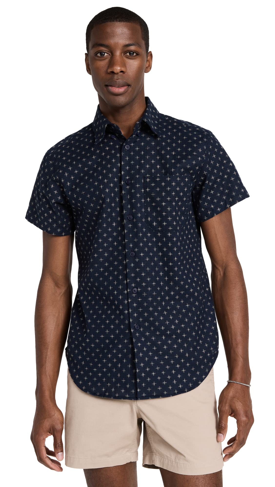 Naked & Famous Denim Men's Short Sleeve Easy Fit Button Down Shirt - Kimono Style for Casual Wear & Summer Outfits
