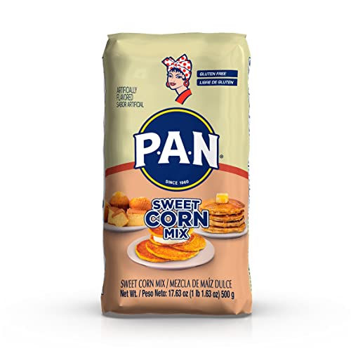 P.A.N. Sweet Corn Mix – Gluten Free Cornmeal for Cachapas & Arepas (1.1 lb) – Perfect for Venezuelan & Colombian Recipes, Breakfast & Snacks