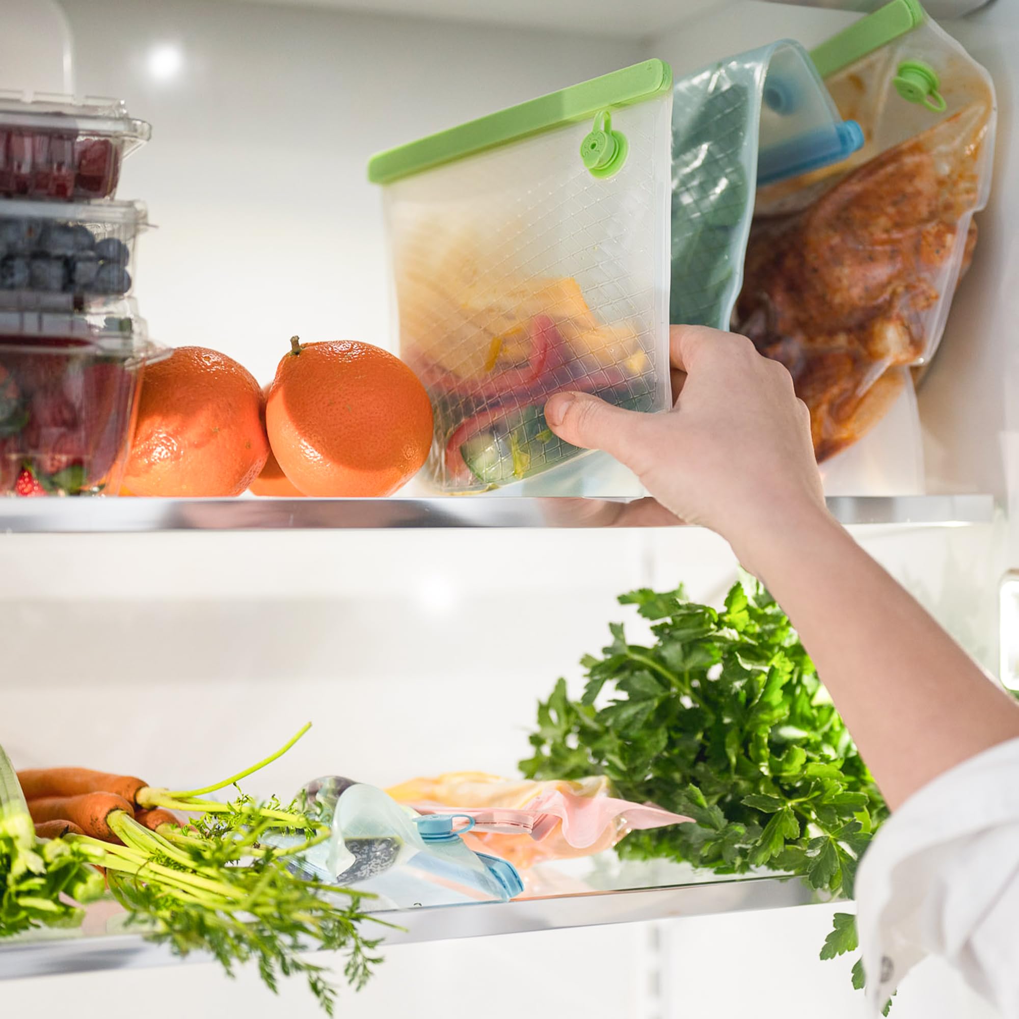 SealVax® 9-Pack Reusable Vacuum Seal Bags for Food Storage | Includes Handheld Vacuum Sealer | Freezer & Sous Vide Bags Compatible with Most Machines | Perfect for Meal Prep, Sous Vide Cooking & Long-Term Freezer Storage