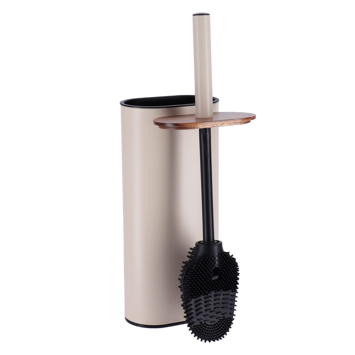 Stainless Steel Toilet Brush with Silicone Bristles - Oval Shape, Multiple Colors for Bathroom Cleaning - Perfect for Home, Hotel & Office Use