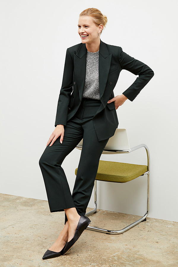 Smith Pant Washable Wool Twill Pants for Men - Comfortable & Durable Forest Green Trousers for Office, Travel & Casual Wear