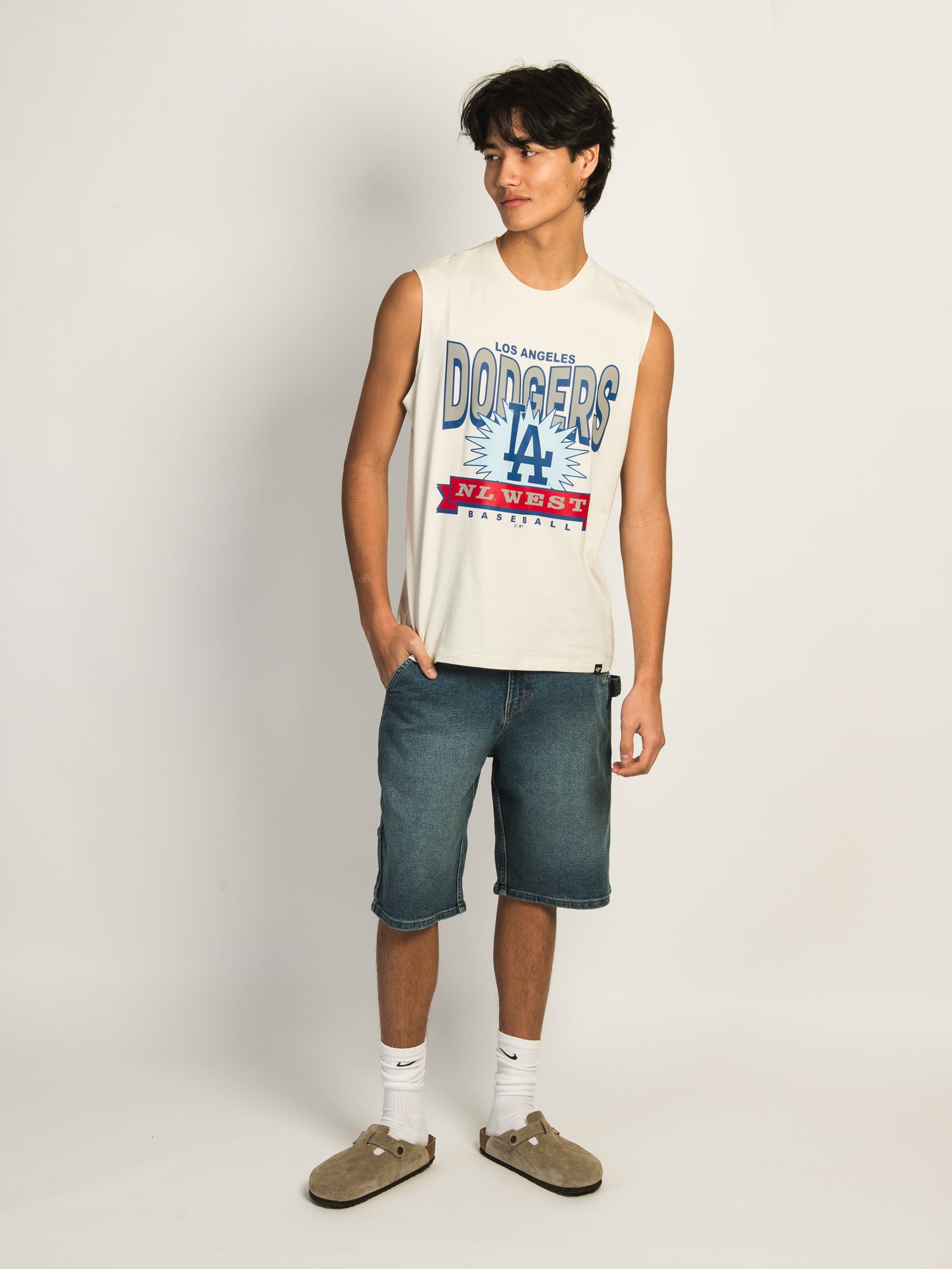 47 DODGERS Muscle Tank Top for Men - Comfortable Sleeveless Baseball Jersey Shirt - Perfect for Gym, Workout, Sports and Casual Wear