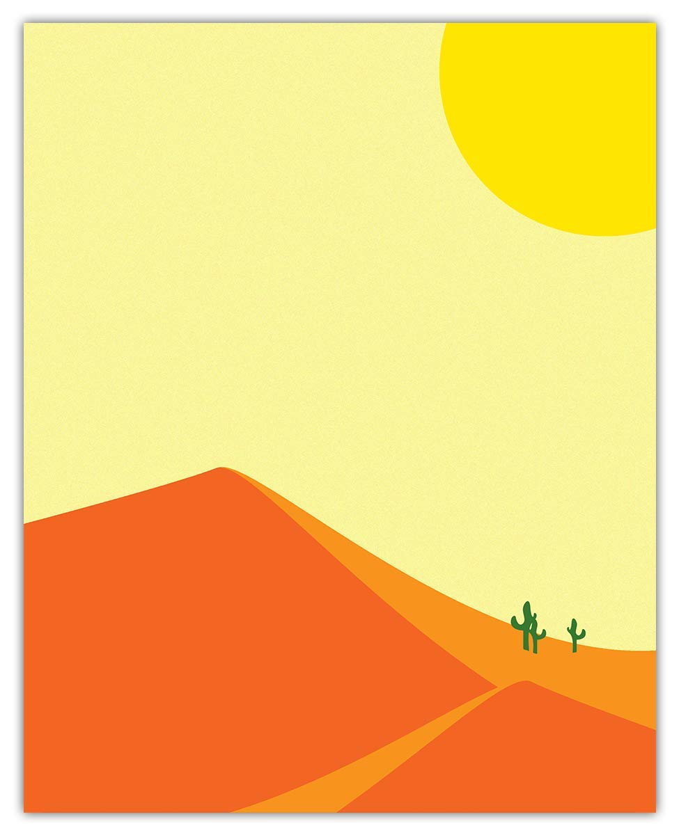 Sunset and Sand Dunes Abstract Wall Art - Minimalist Aesthetic Boho Decor for Home, Office, Bedroom & Living Room - Unframed 8x10 Inch Poster - Perfect for Modern Spaces, Coastal Themes & Meditation Rooms