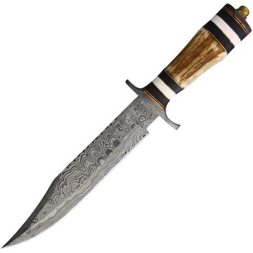 Premium Damascus Steel Marbles #5 MR571 Folding Pocket Knife - Outdoor Survival, Camping & Everyday Carry (EDC) Utility Blade