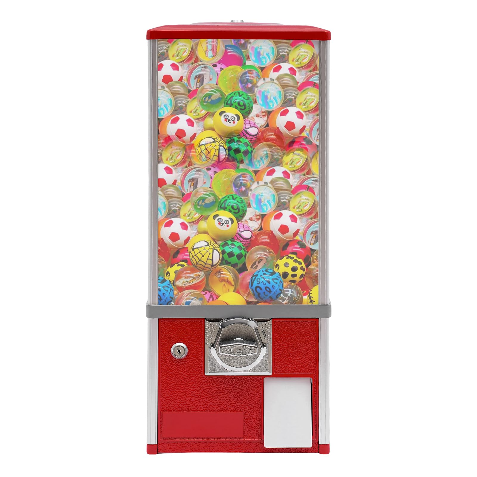 4x25 Cent Candy Vending Machine - Gumball & Toy Dispenser for Retail Stores, Parks, Arcades & Home Use - 10.2x10.2x25.2 Inch with 2 Keys (Red) - Perfect for Birthday Parties, Business Promotions & Family Entertainment