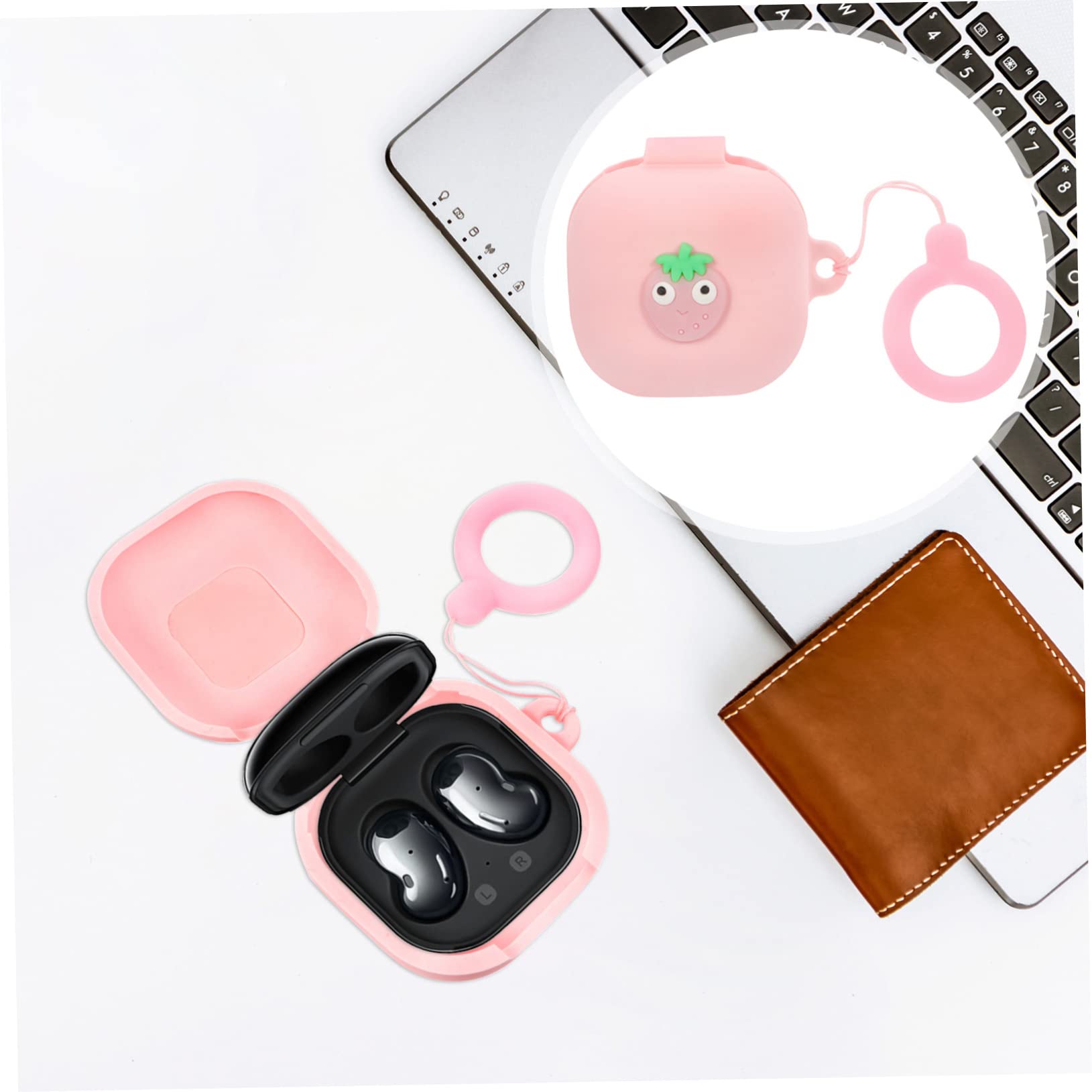 Veemoon 1pc Silicone Earphone Case Cover - Durable Hard Shell Headset Protector with Storage Bag for AirPods, Wireless Earbuds - Perfect for Travel, Gym & Daily Use