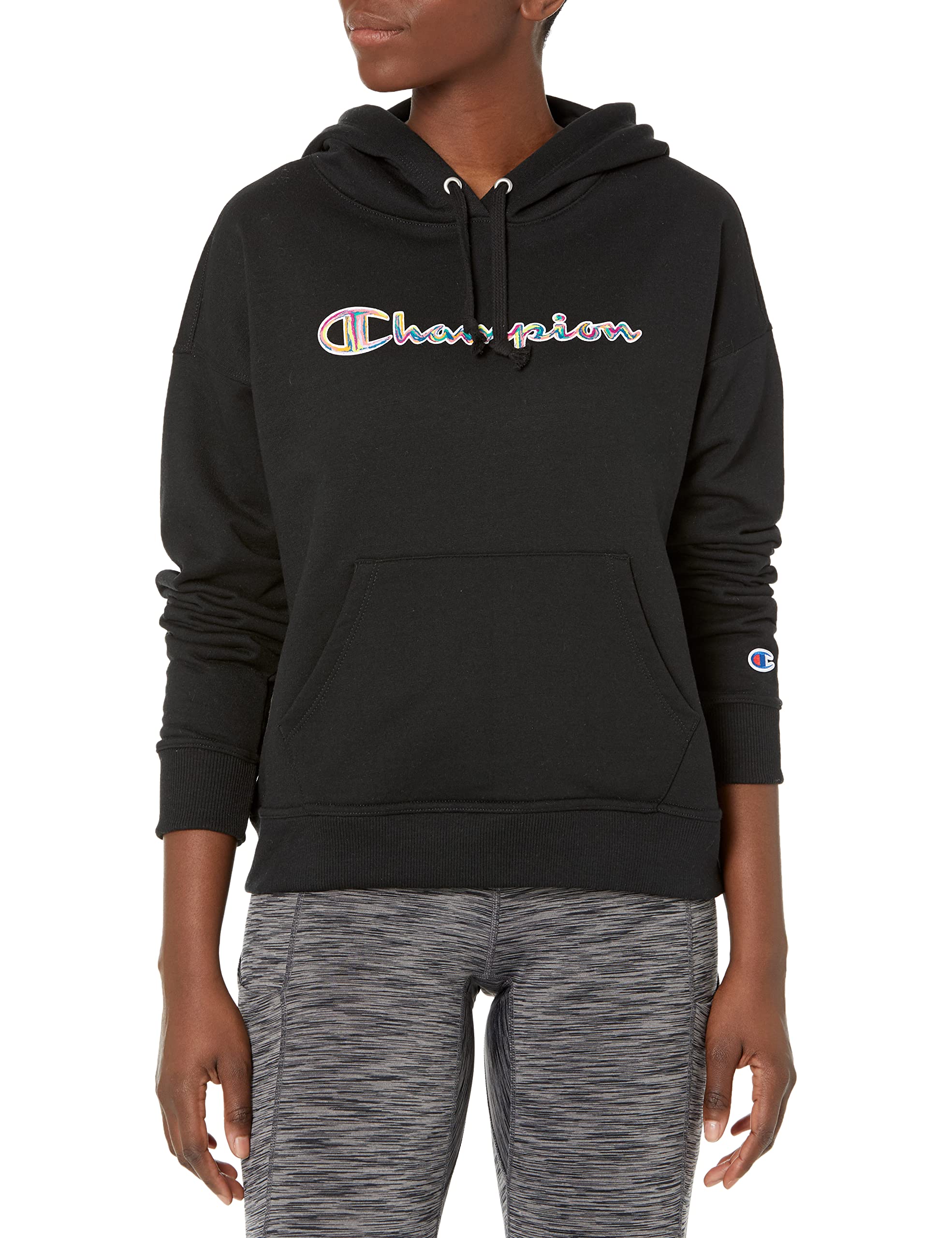 Champion Women's Powerblend Relaxed Hoodie - Soft Graphic Pullover Sweatshirt for Casual Wear, Lounge & Outdoor Activities