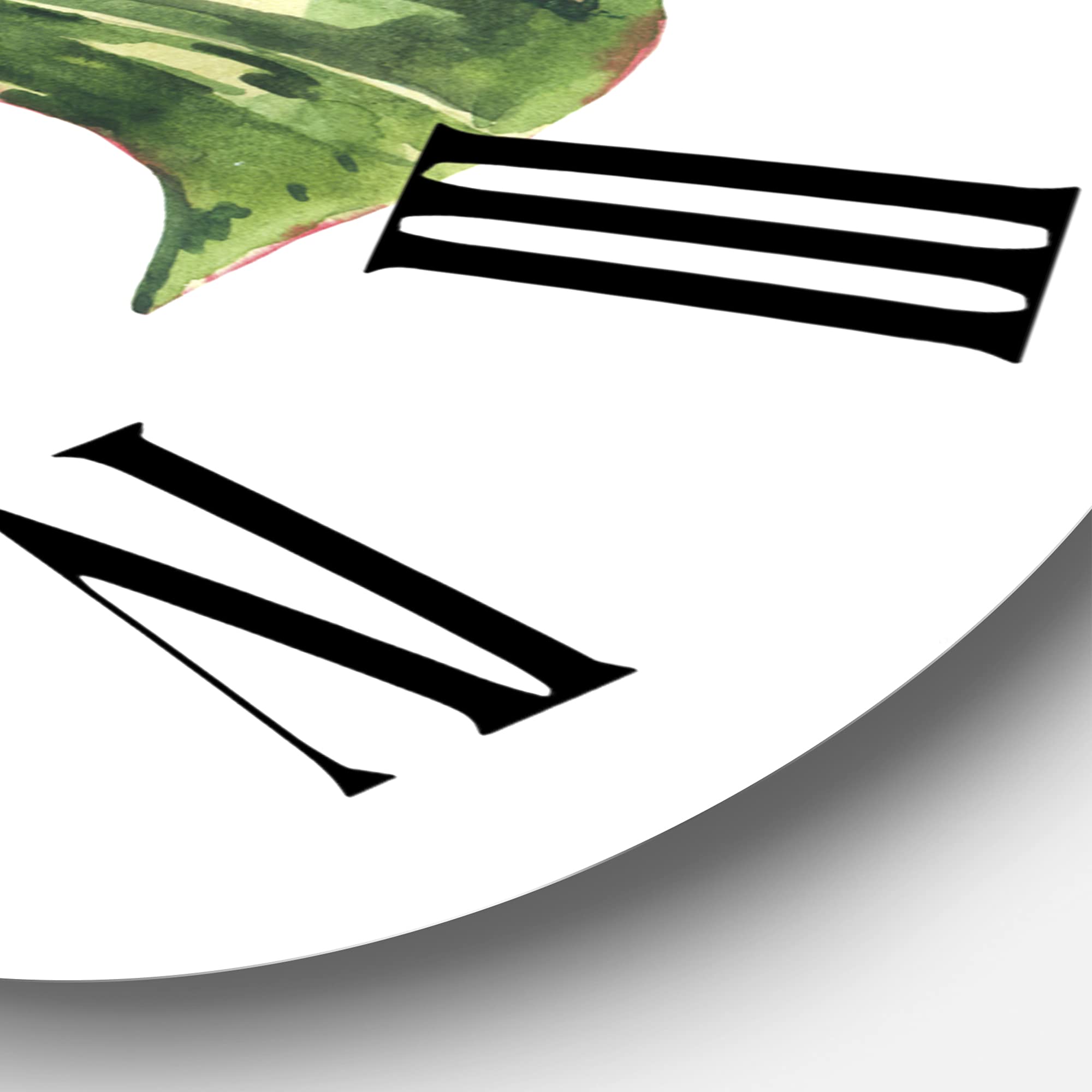 Tropical Green Leaves Wall Clock - Large Floral Botanical Decor for Living Room, Bedroom & Office | Summer-Themed Home Décor