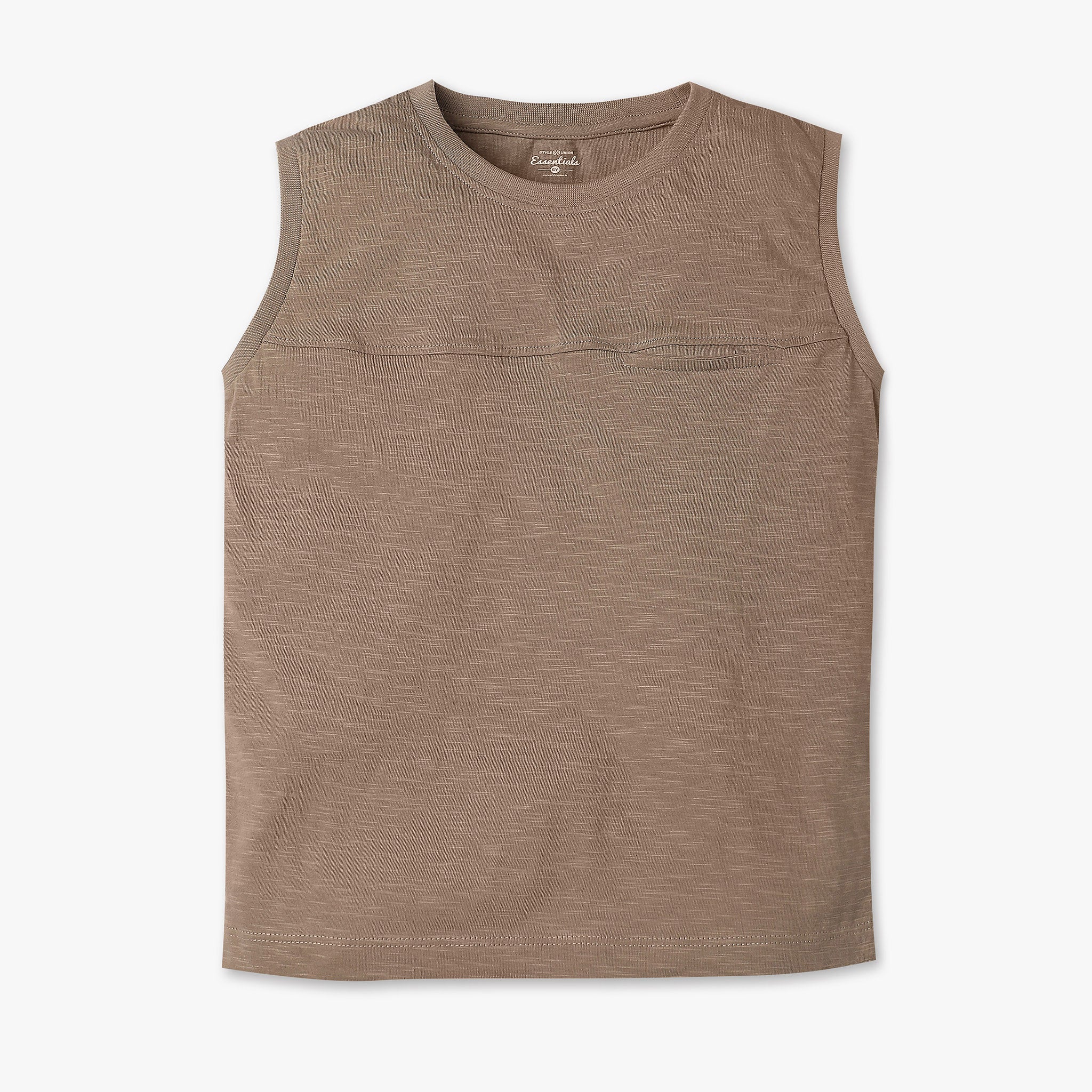 Boys Solid Color Crew Neck Sleeveless Basic T-Shirt - Comfortable Summer Casual Wear for Kids, Playdates, and Outdoor Activities