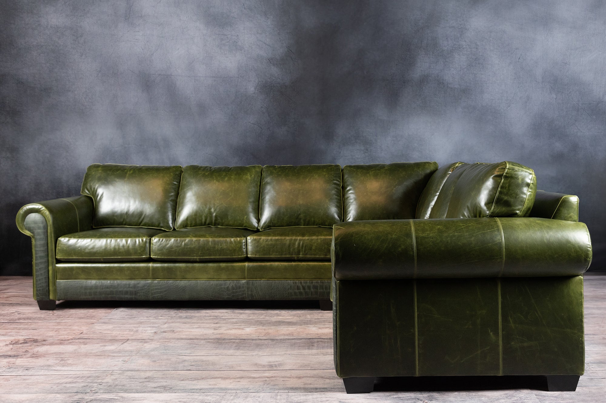 Old West Elite Leather Sectional Sofa - Premium Genuine Leather Couch for Living Room, Lounge & Home Theater - Comfortable & Stylish Modern Furniture