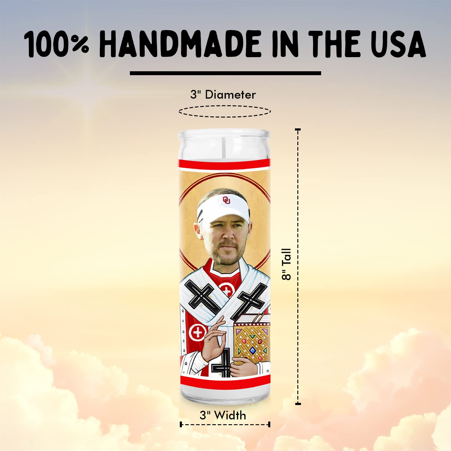 Coach Riley Celebrity Prayer Candle - Handmade Saint Candle for Football Fans | Pop Culture Sports Votive | Unique Novelty Gift for Coaches & Sports Enthusiasts | Perfect for Game Day Decor, Team Spirit & Prayer Altars