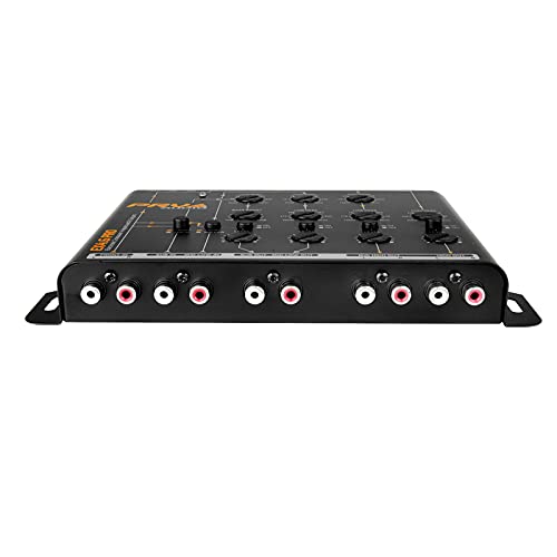 PRV Audio EX4.6 PRO 4-Way/3-Way Electronic Crossover - 9V Car Audio Processor with 4 Input & 6 Output RCA Channels for Premium Sound System | Perfect for Car Audio Upgrades, Custom Installations, and Professional Sound Tuning