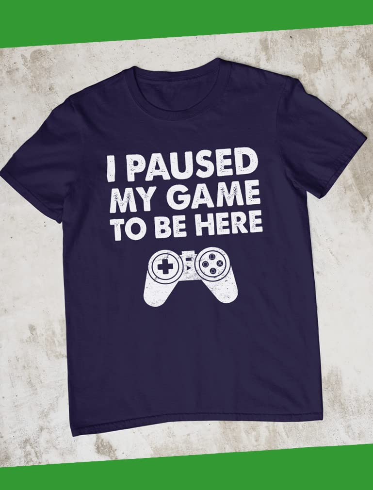 Kids Gamer T-Shirt - I Paused My Game to Be Here - Cool Gaming Gifts for Boys & Youth - Perfect for Gaming Parties, eSports Events & Birthday Presents