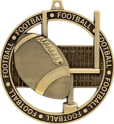 3 Inch Football Medals - Gold Plated Sports Awards with Massive Rimz for Champions - Perfect for Tournaments, Trophies, and Youth Sports Recognition