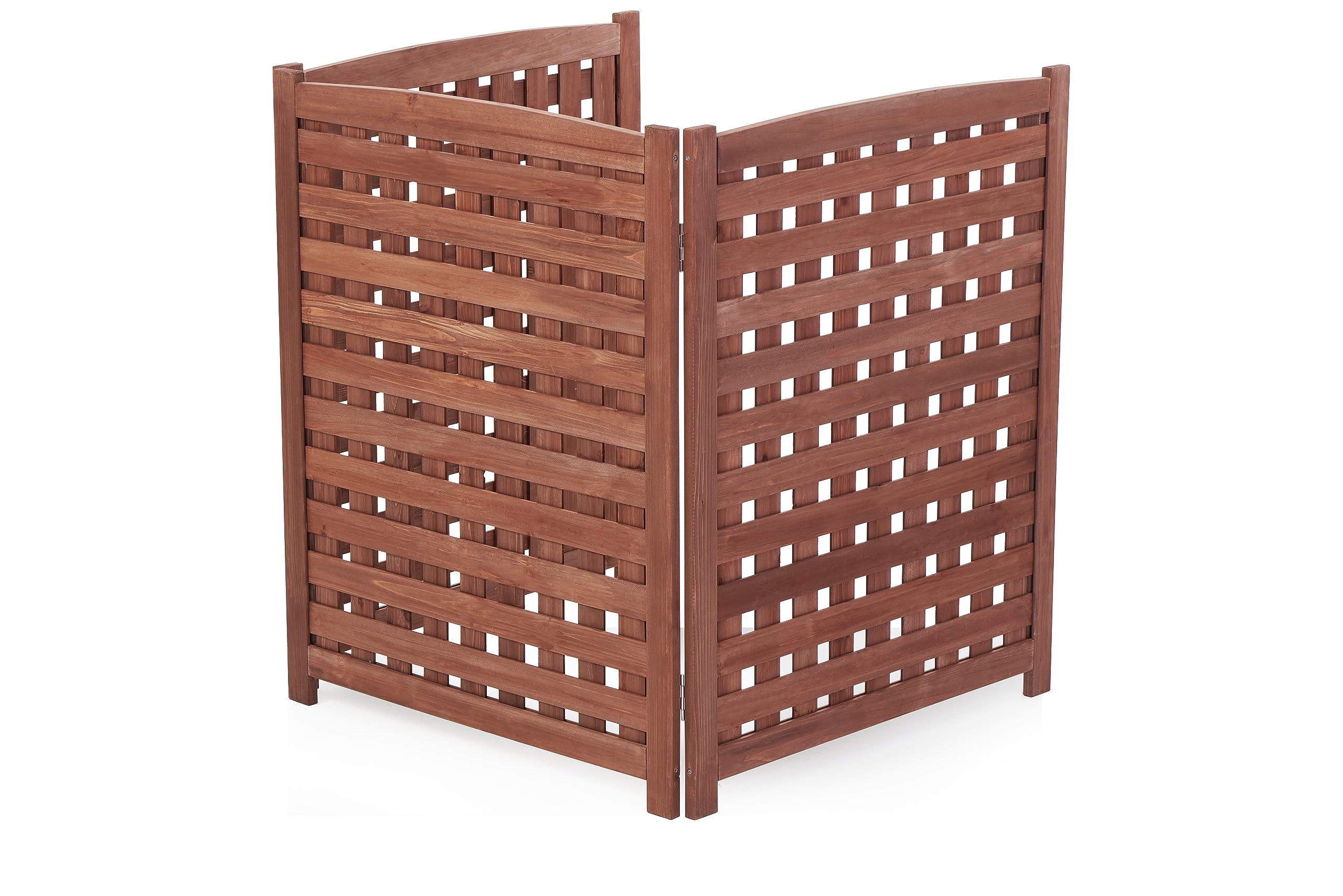 Knocbel Solid Wood Privacy Screen - Decorative Fence for AC Units, Trash Cans, Patio & Garden | Flower Bed Border & Animal Barrier | Easy Assembly (Brown) | Perfect for Outdoor Privacy & Yard Decoration