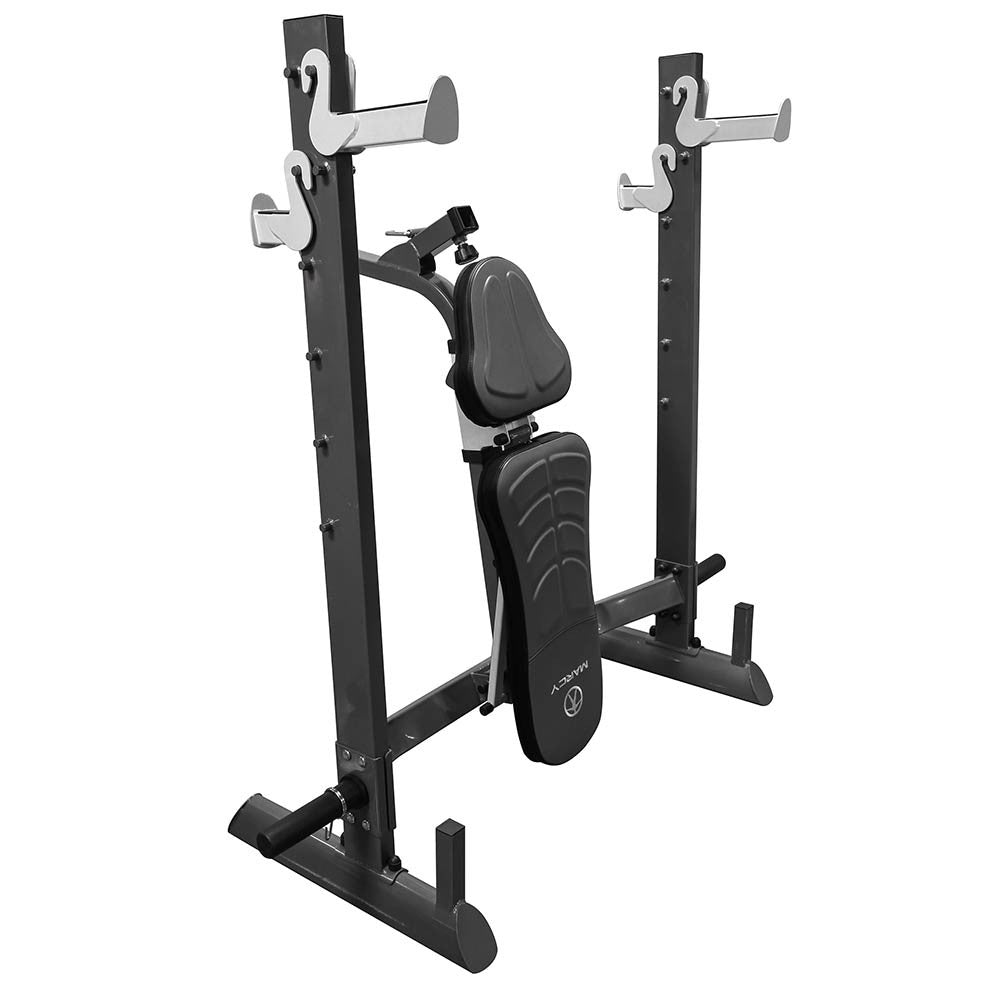 Marcy MWB 70205 Multi-Position Foldable Olympic Weight Bench for Home Gym - Adjustable Strength Training Equipment for Full Body Workouts