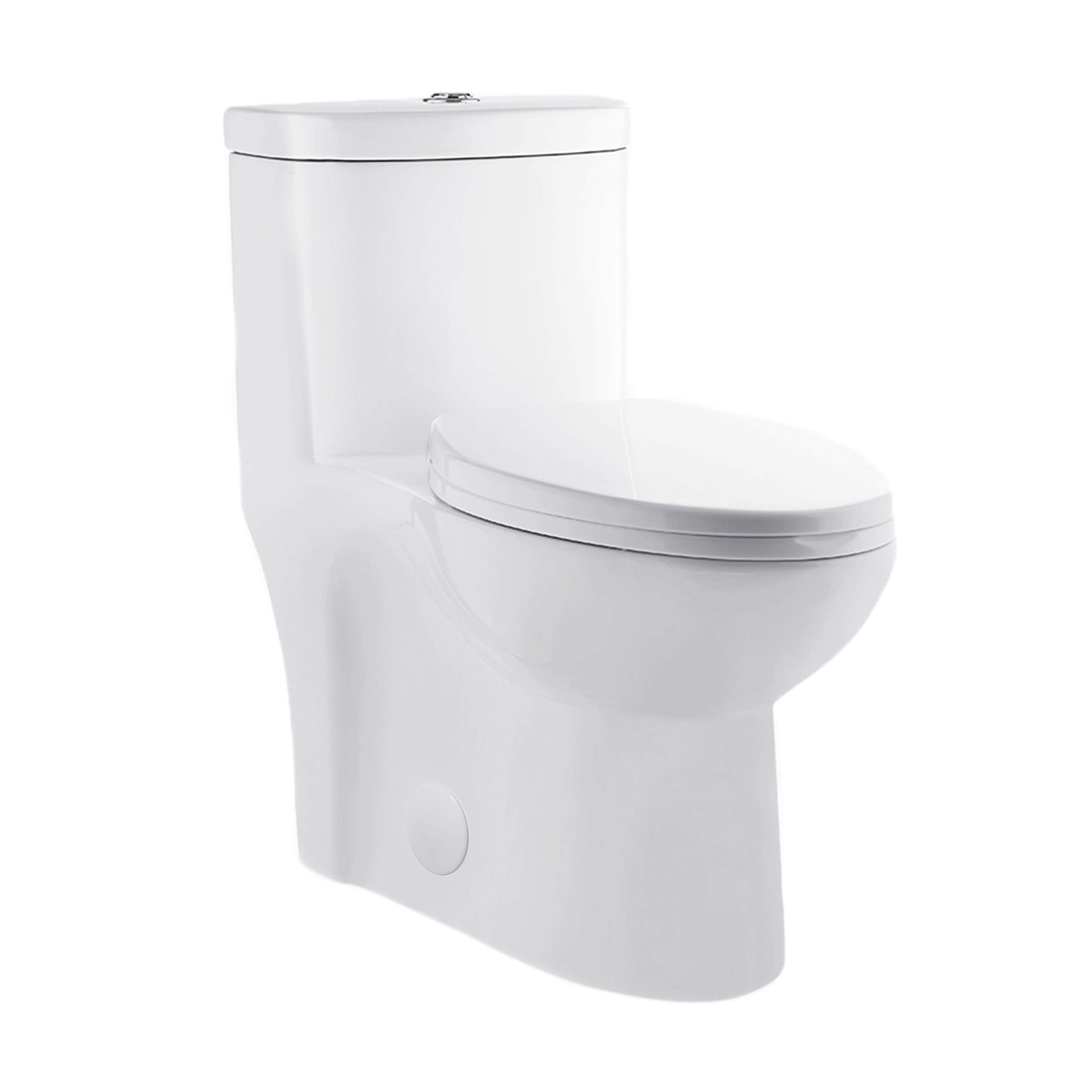 Swiss Madison SM-1T205 Sublime One Piece Elongated Toilet - Dual Flush 0.8/1.28 GPF, Water Efficient, Glossy White - Perfect for Modern Bathrooms & Eco-Friendly Homes