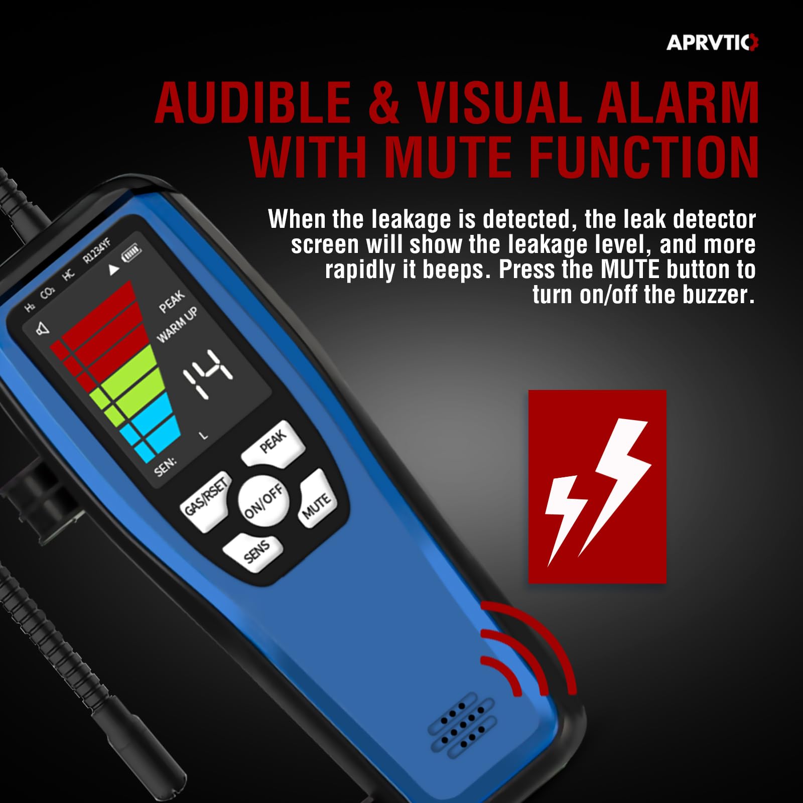 Aprvtio ALD-50 Natural Gas Leak Detector - Combustible & Propane Gas Detector with 16
