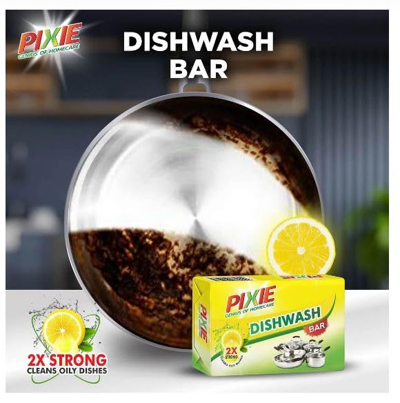 Pixie Dishwashing Soap Bar (300g) - Pack of 5 | Eco-Friendly, Long-Lasting Kitchen Cleaning | Perfect for Hand Washing Dishes, Camping & Travel