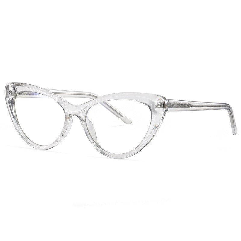 CCspace Unisex Full Rim Cat Eye Titanium Frame Eyeglasses - Lightweight & Durable TR90 Material - Perfect for Reading, Work & Fashion (Model 49082)