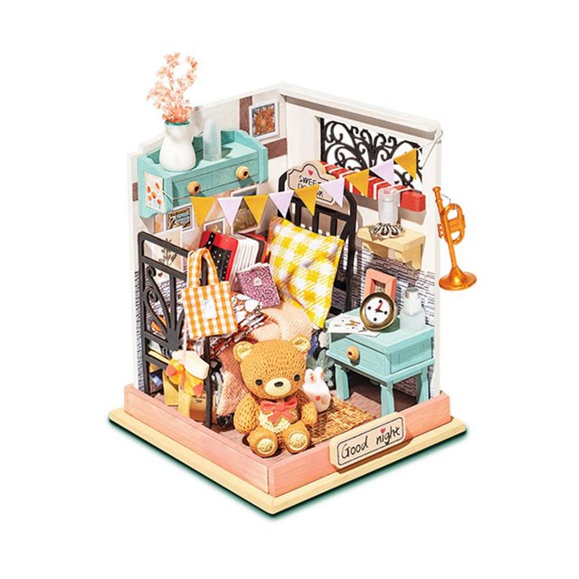 DIY Miniature House Kit - Sweet Dream Bedroom Model Building Set for Adults & Teens | Creative Craft Project, Home Decor, Gift Idea for Hobbyists & Collectors | Perfect for Relaxation, Stress Relief & Interior Design Inspiration