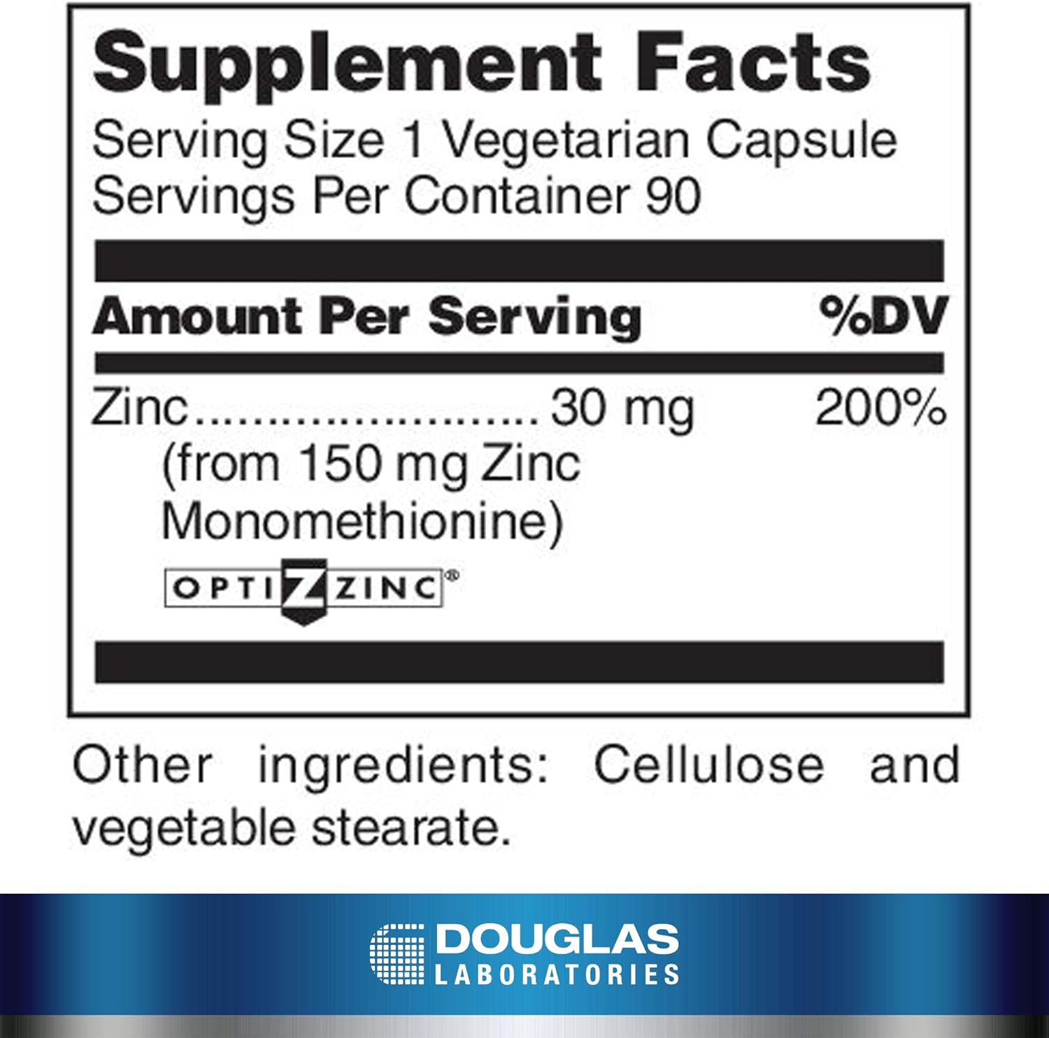 Douglas Labs Opti Zinc 30mg - Premium Zinc Supplement for Immune Support & Skin Health - Supports Healthy Immune System, Wound Healing & Antioxidant Protection - Ideal for Daily Wellness & Immune Boosting
