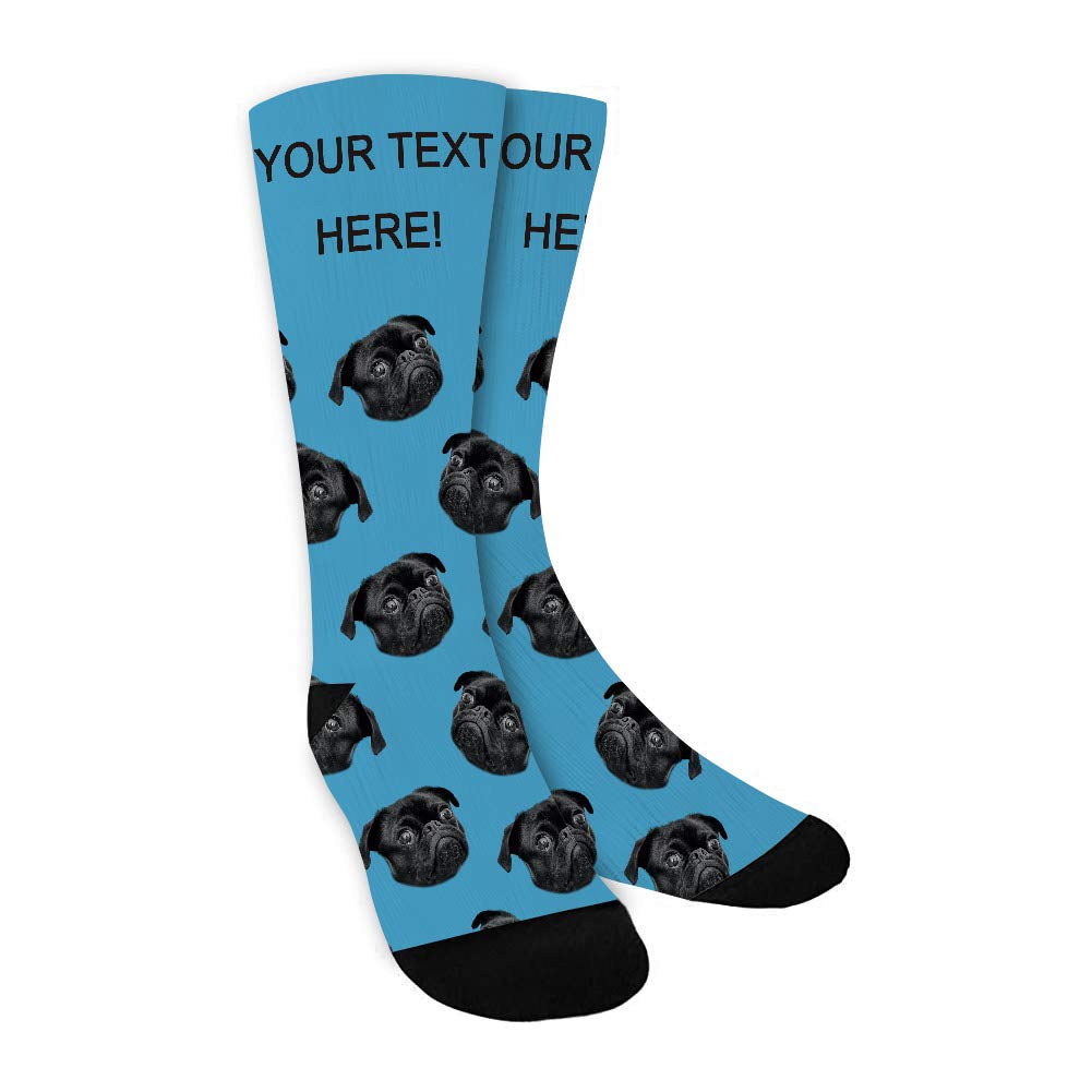 Custom Face Socks with Text - Personalized Funny Socks for Men & Women | TinyName Unique Photo Socks - Perfect for Gifts, Couples & Special Occasions