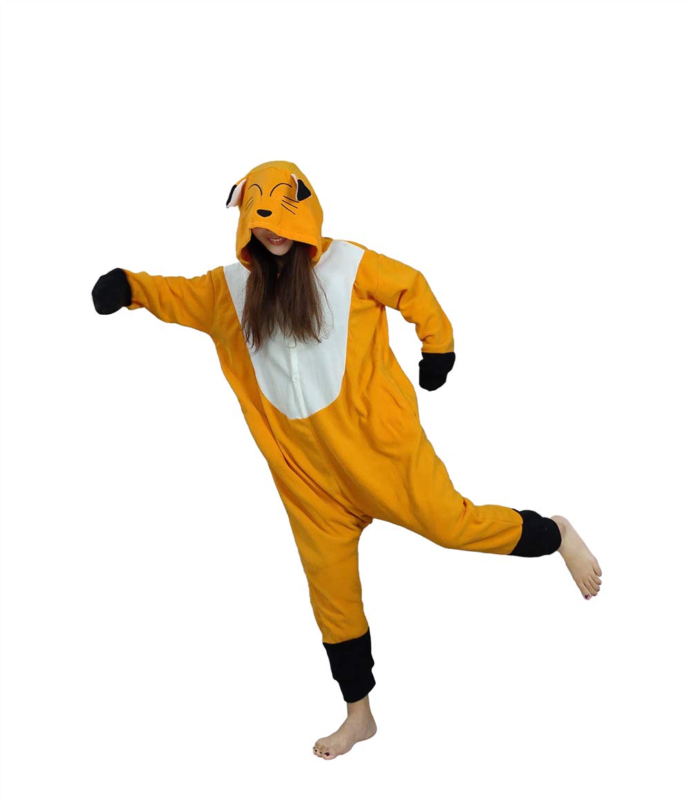 Novelcos Fox Animal Pajamas for Adults - Unisex Fox Costume for Cosplay, Halloween, Christmas, and Sleepwear - Soft & Comfortable Fox Onesie for Parties & Loungewear