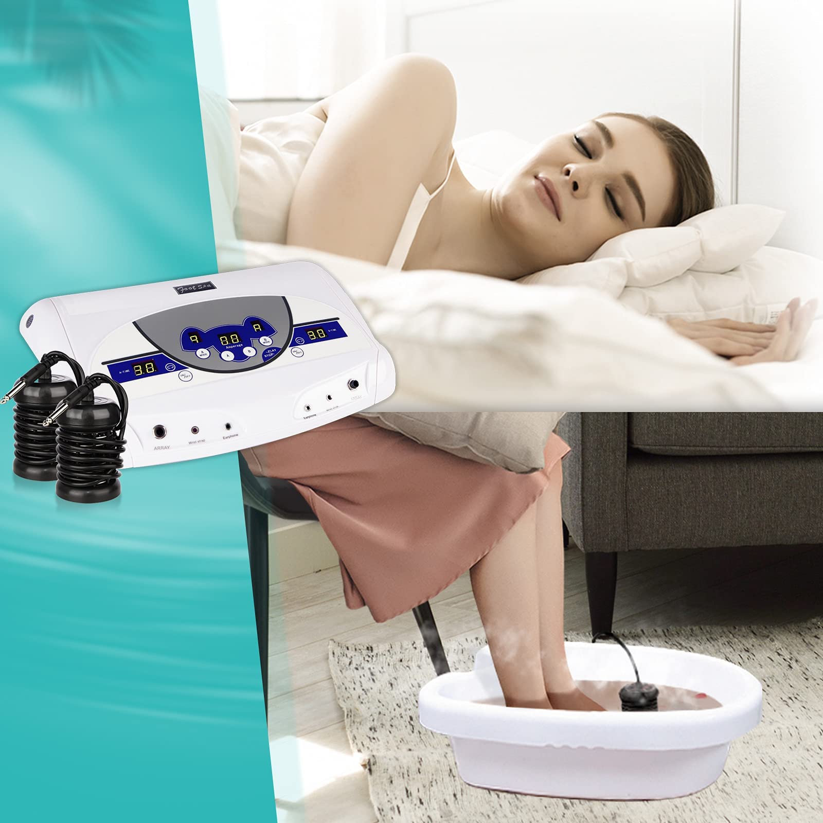 Dual Foot Spa Detox Machine - Ionic Foot Bath with MP3 Player for Home Relaxation & Beauty Care | Perfect for Stress Relief & Self-Care Routine