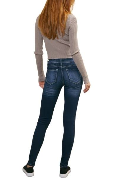 Kancan Women's Mid Rise Super Skinny Jeans KC7085DH - Stretch Denim Pants for Casual Wear & Night Out | Trendy Slim Fit Jeans for Women