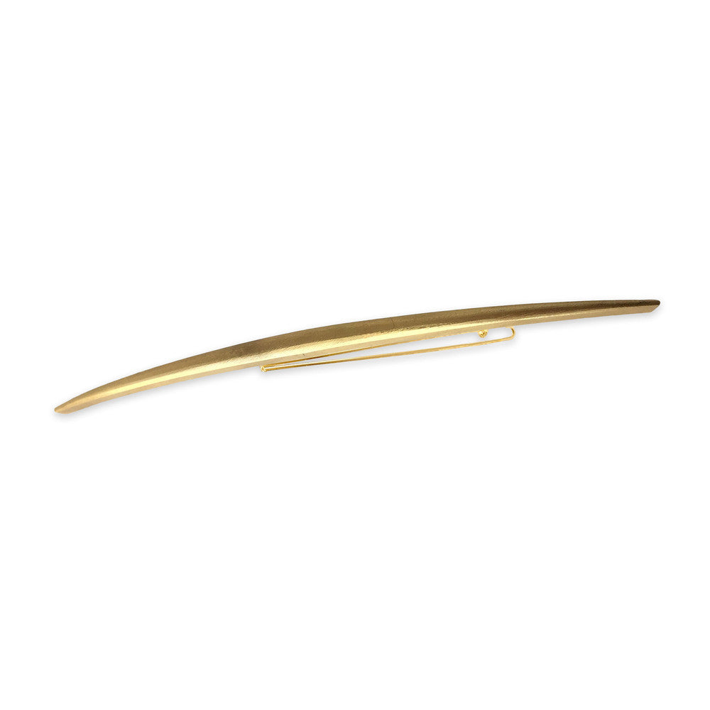 Gold Glossy Barrette Hair Clip - Elegant Hair Accessory for Women, Girls, Parties & Weddings