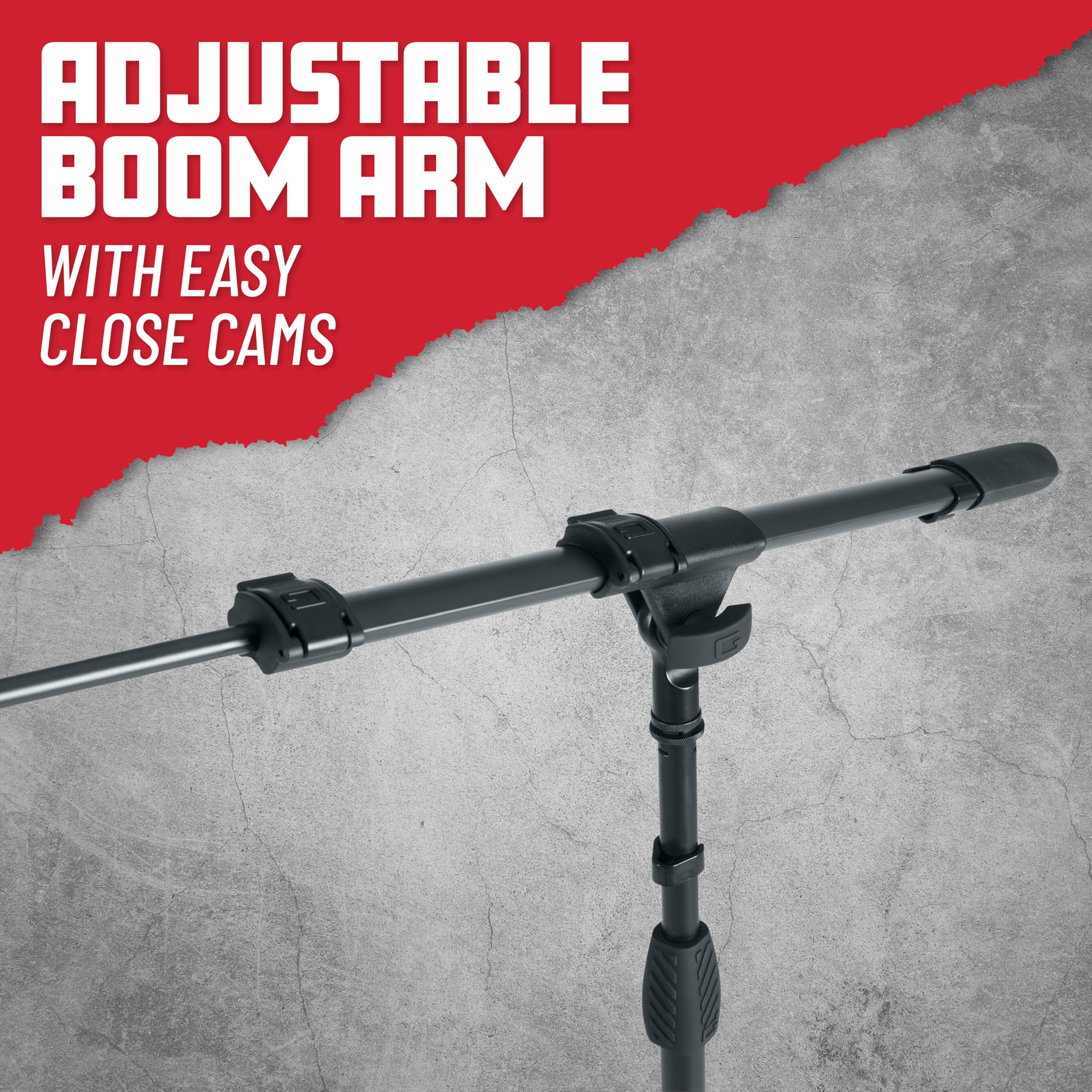 Gator Frameworks GFW-ID-MIC ID Series Adjustable Tripod Mic Stand with Boom Arm - Perfect for Podcasting, Live Streaming & Studio Recording