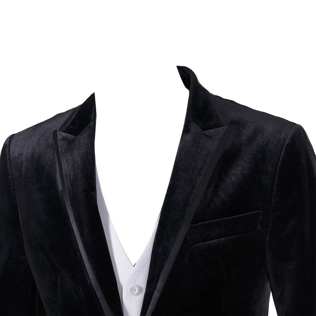 HBDesign Men's 3-Piece Slim Fit Suit Set - Black 2-Button Jacket with White Vest & Pants | Formal Business Attire, Wedding, Office & Special Occasion Outfit