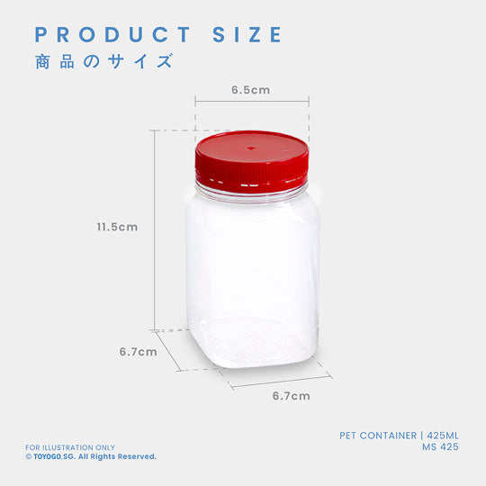 54-Pack PET Plastic Containers (425ml / 14.4oz) - Square Food Storage Jars with Lids - Perfect for Meal Prep, Spice Organization & Pantry Storage