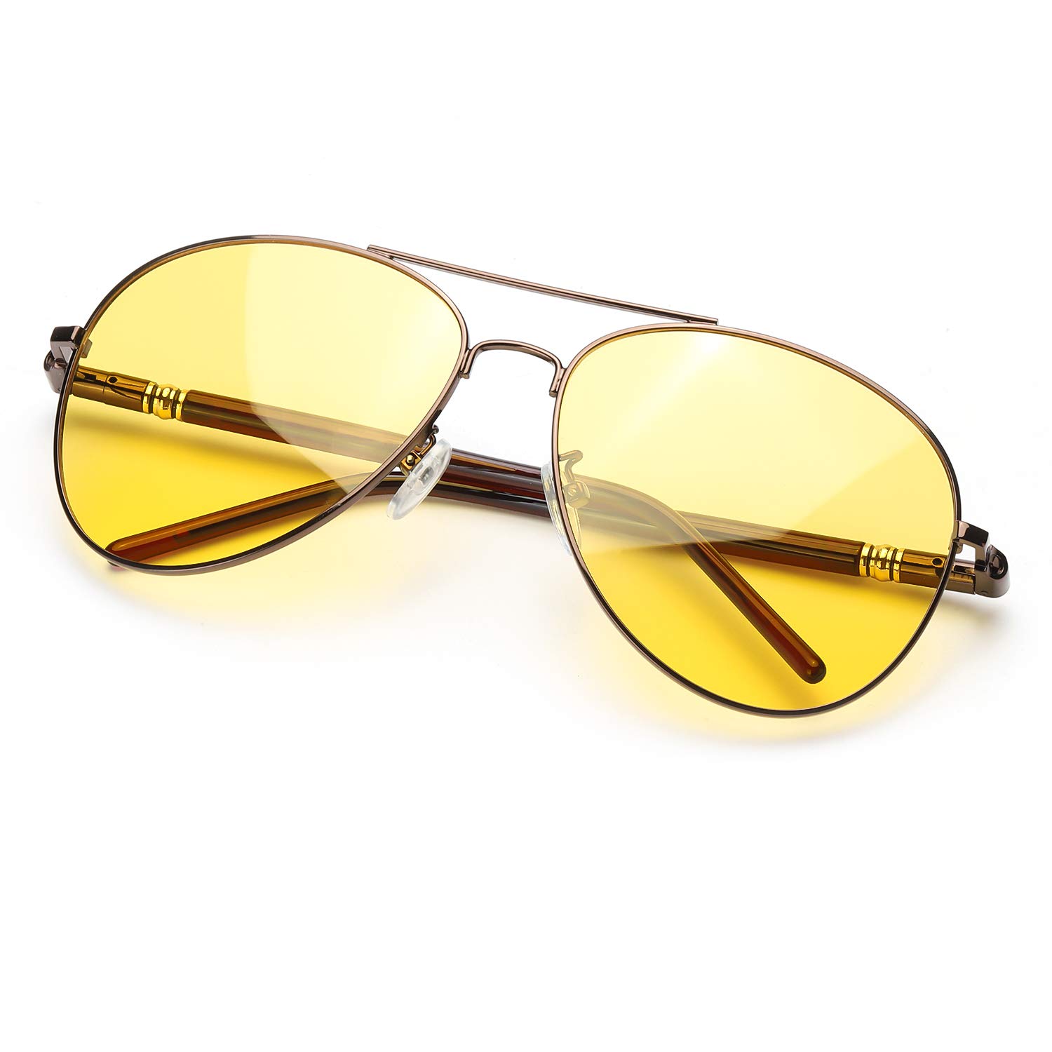 Night Vision Glasses for Women & Men - Anti Glare Polarized Yellow Lens for Night Driving - Improve Visibility & Reduce Eye Strain - Perfect for Nighttime Commuting, Road Trips & Low Light Conditions
