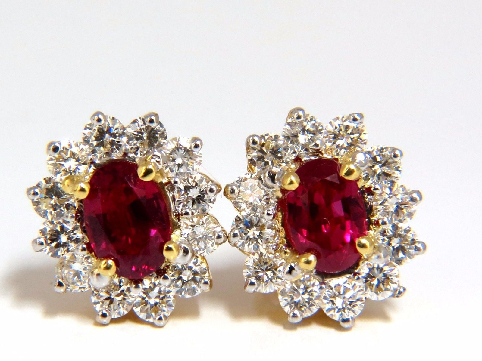 GIA Certified 3.68 Carat Natural Ruby Diamond Earrings in 18K Gold - Elegant Jewelry for Weddings, Parties & Special Occasions