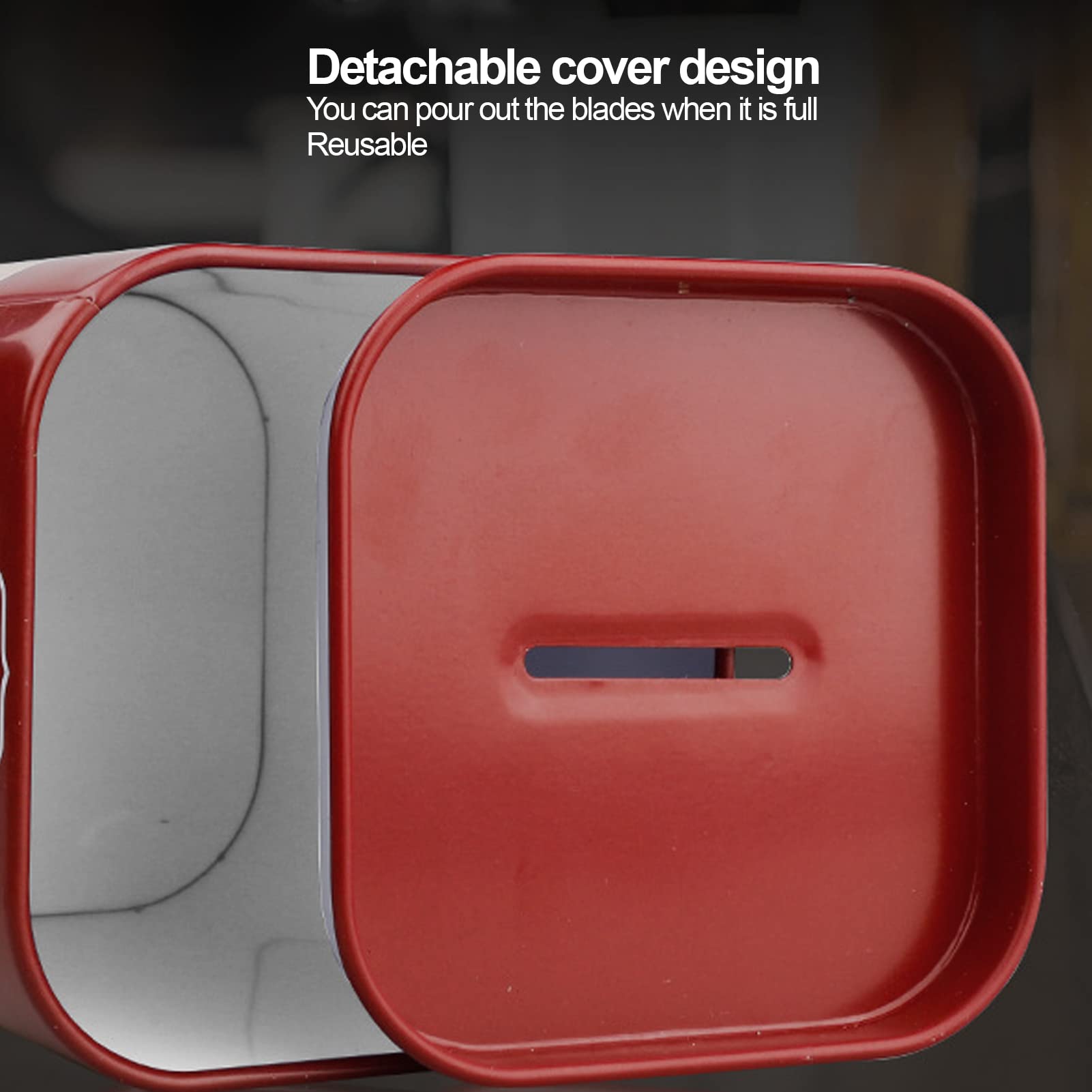 ANKROYU Large Capacity Razor Blade Disposal Case - Detachable Barber Waste Blades Storage Box (Red) | Safe & Convenient Razor Blade Disposal for Home & Salon Use