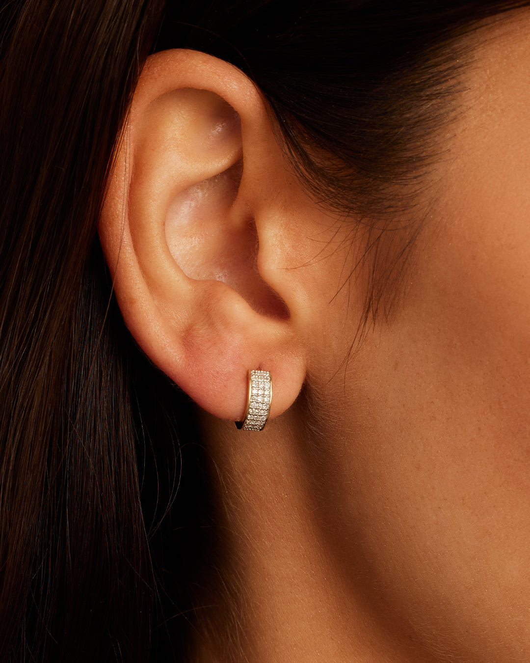 Diamond Rose Huggie Earrings for Women - Elegant & Dainty Hoop Earrings for Everyday Wear | Perfect for Parties, Weddings & Gifts