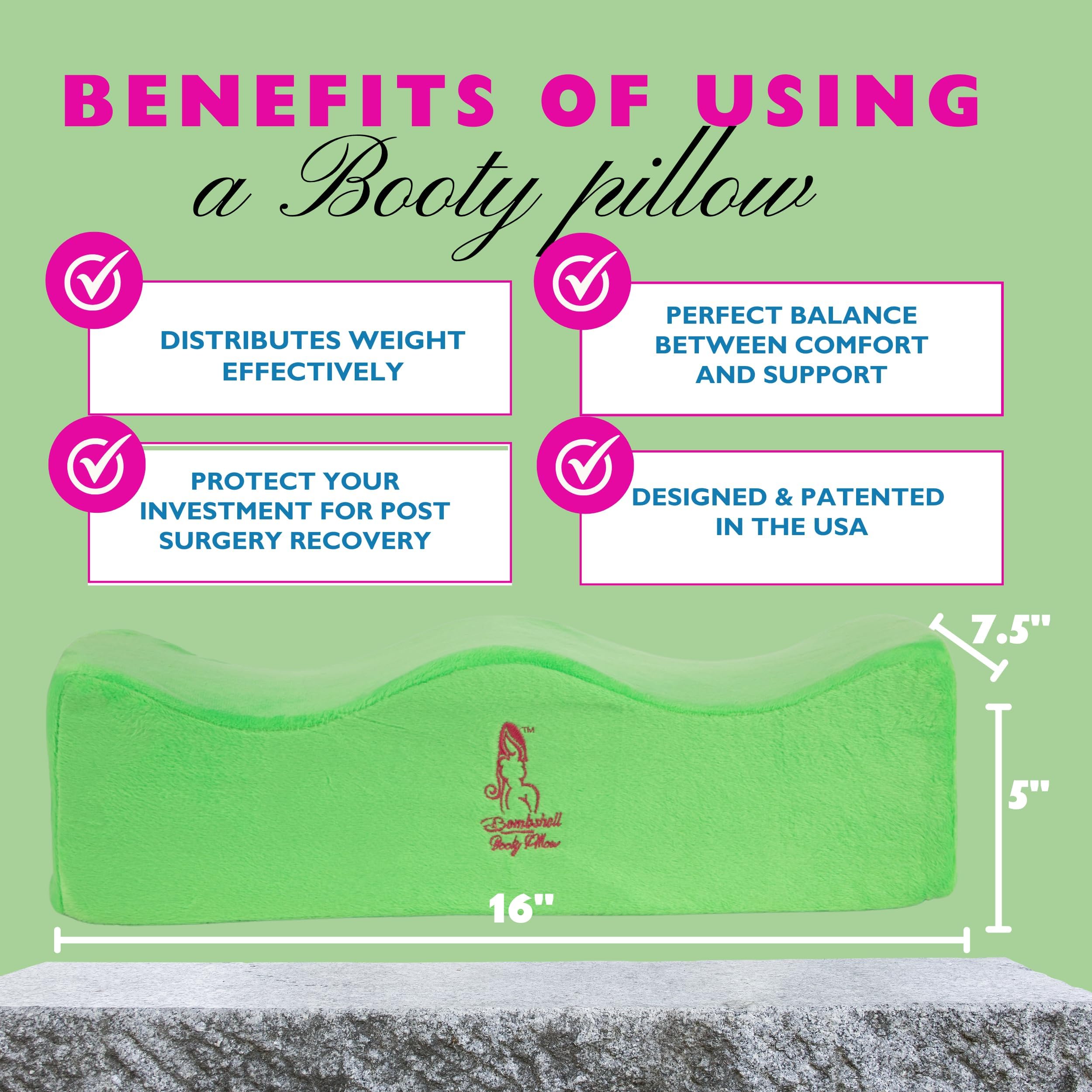 Post Surgery BBL Pillow with Lipo Foam Board - Comfortable Butt Cushion for Recovery After Liposuction & BBL Procedures - Perfect for Sitting Comfort at Home, Office, or Travel