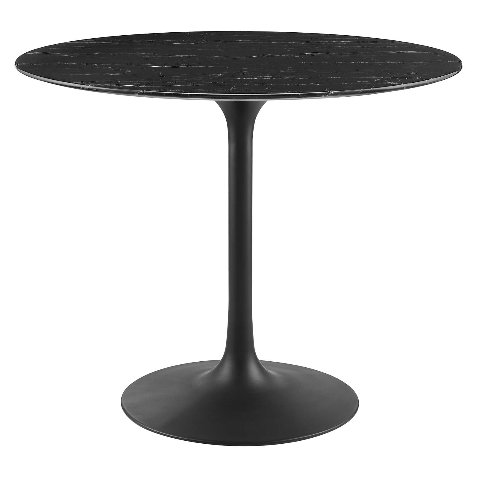 Modway Lippa 36 Inch Round Dining Table in Black - Modern Kitchen & Dining Room Furniture for Small Spaces, Apartments, Breakfast Nooks