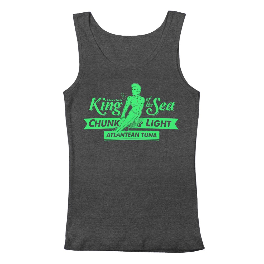 Aquaman Inspired King of The Sea Atlantean Tuna Men's Tank Top - Superhero Graphic Muscle Tee for Beach, Cosplay & Comic Con