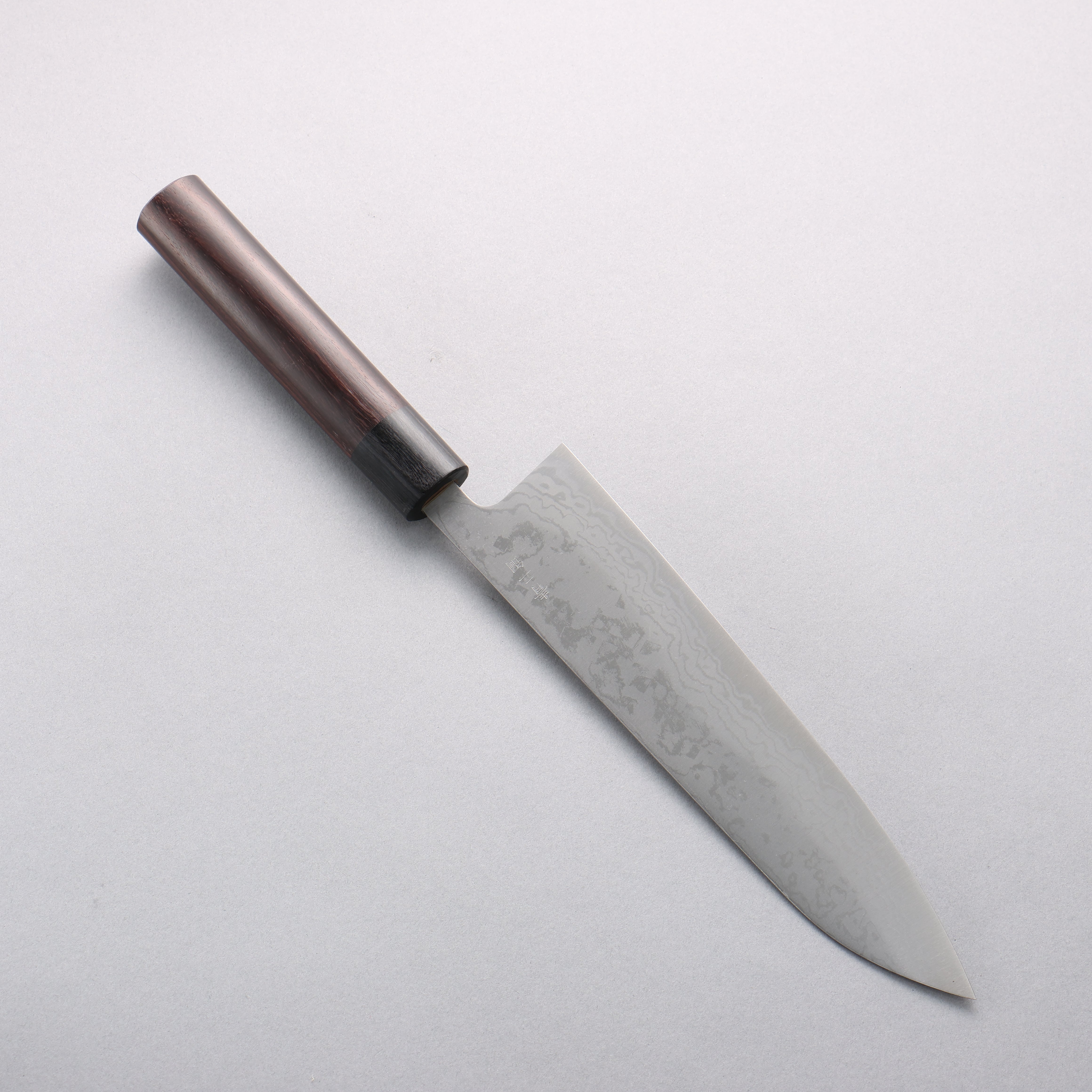 Premium Kanetsune Blue Steel No.2 Damascus Gyuto Chef Knife 210mm - Japanese Kitchen Knife with Rosewood Handle & Black Pakka Wood Ferrule - Perfect for Sushi, Meat Cutting & Professional Cooking