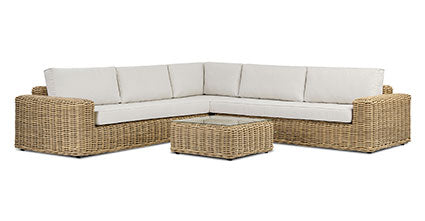 Puglia 115 Corner Sectional Sofa Set with Coffee Table - Modern L-Shaped Living Room Furniture for Small Spaces, Home Theater & Family Gatherings