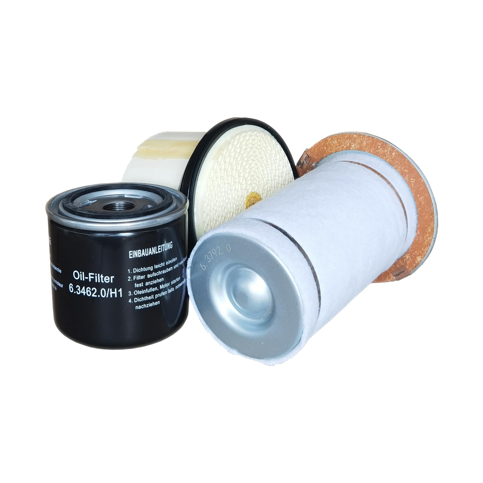 Air Compressor Filter Kit - 6.3792.0 Air Filter & 6.4432.0 Oil Filter Replacement Set (Compatible with Major Brands) for Workshop, Garage, and Industrial Use