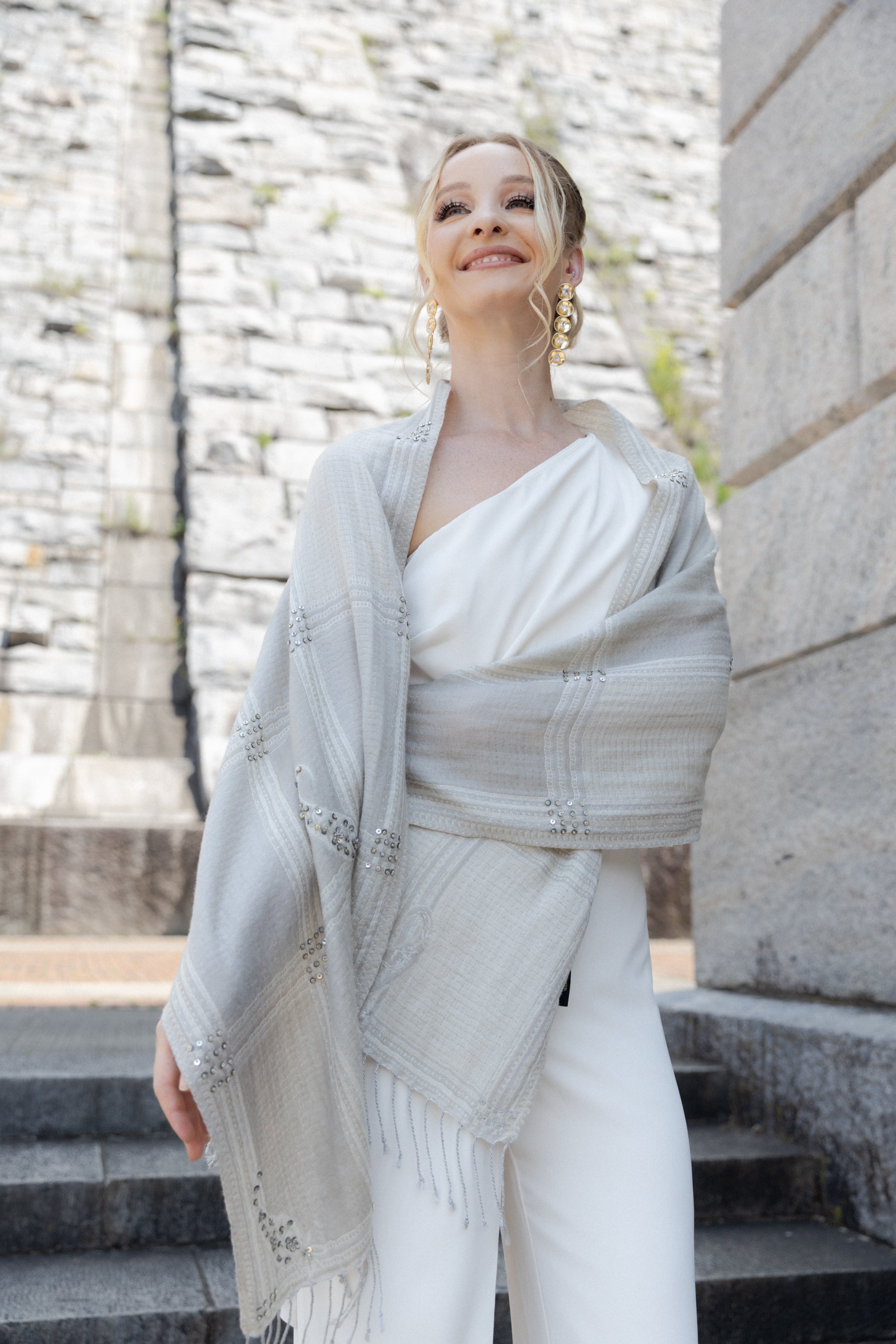 Sparkly Sequin Oversized Block Scarf for Women - Fashionable Winter Accessory for Parties, Holidays & Special Occasions