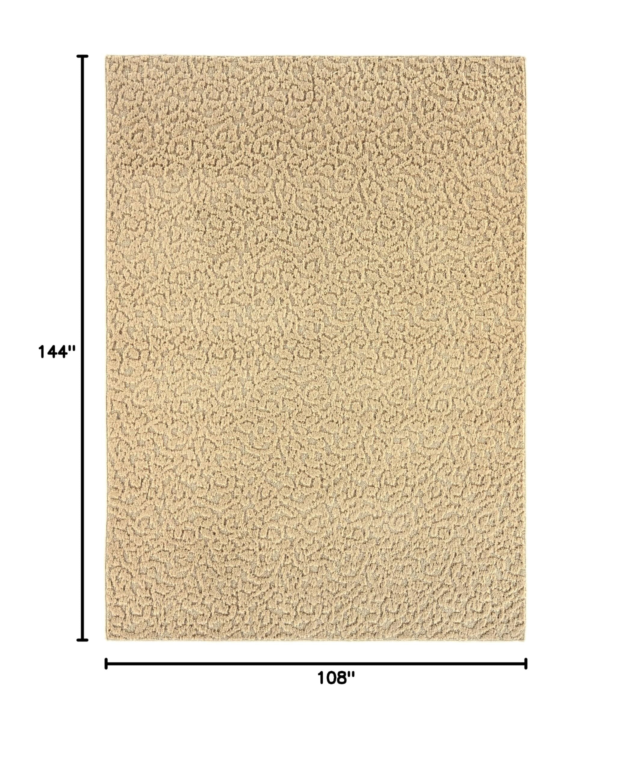 Garland Rug Ivy Area Rug 9x12 Feet Tan - Soft Non-Slip Living Room Rug for Bedroom, Dining Room & Home Decor