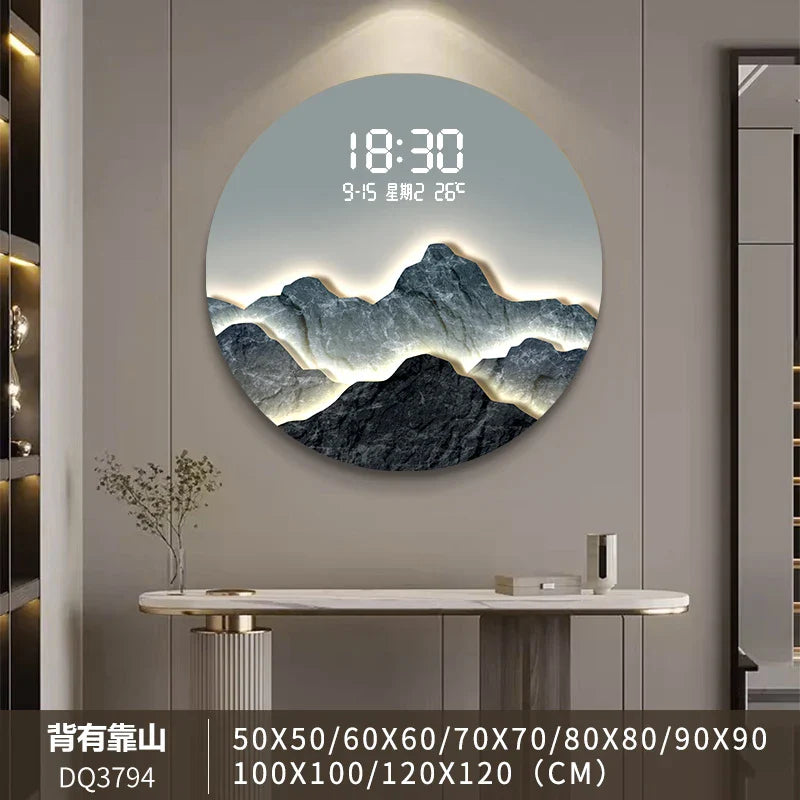 Nordic Wall Clock - Modern Minimalist Wooden Round Wall Clock for Living Room, Bedroom, Office - Silent Non-Ticking Quartz Movement - Perfect Home Decor Gift (12 inch)