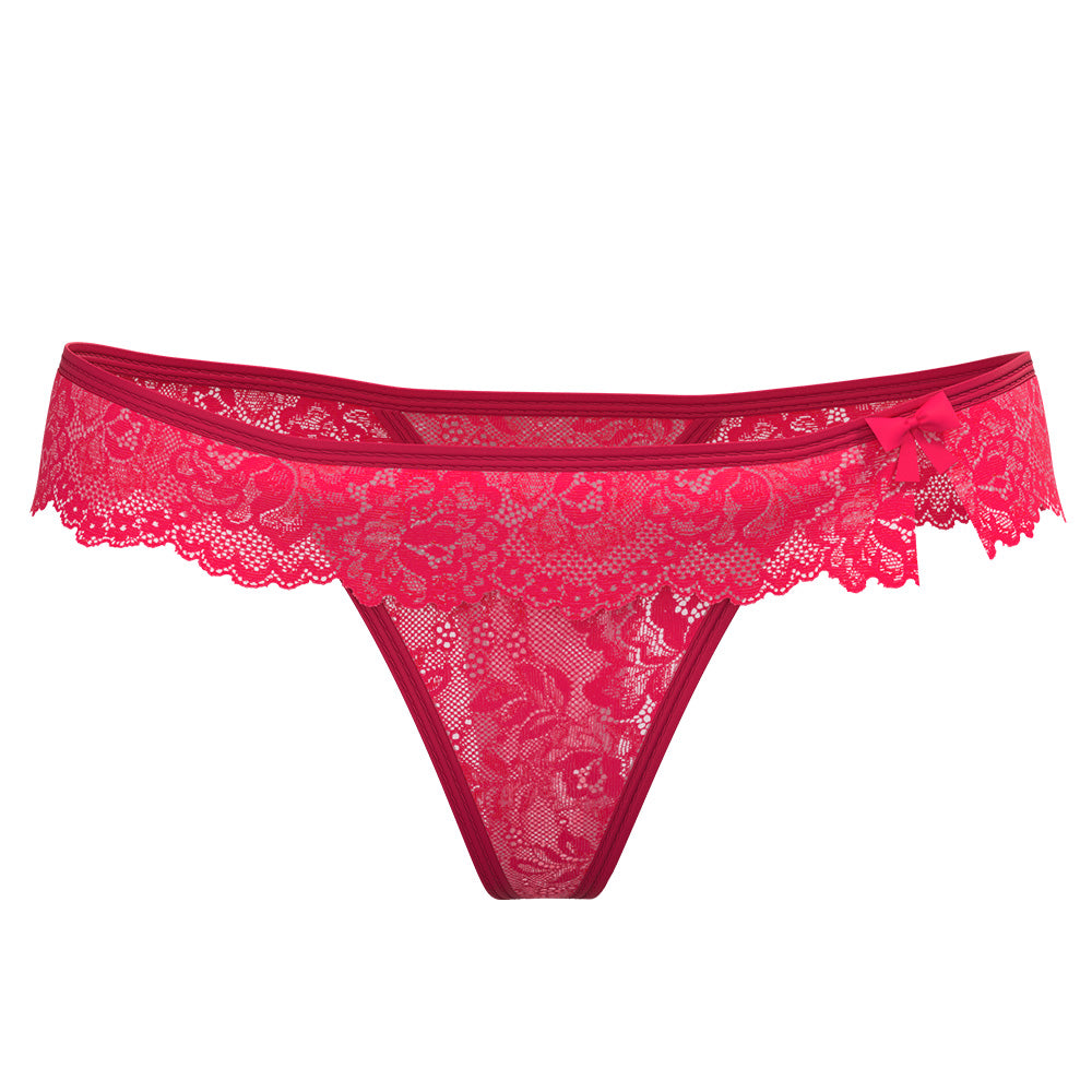 Exposed Get It Girl UV Reactive Lace Flutter Thong - Sexy Glow in the Dark Underwear for Women, Perfect for Rave, Festival & Nightclub Outfits